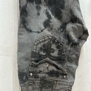 Rock revival men’s black faded jeans